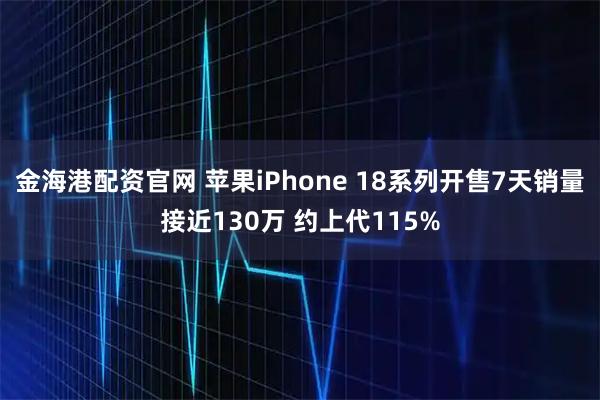 金海港配资官网 苹果iPhone 18系列开售7天销量接近130万 约上代115%